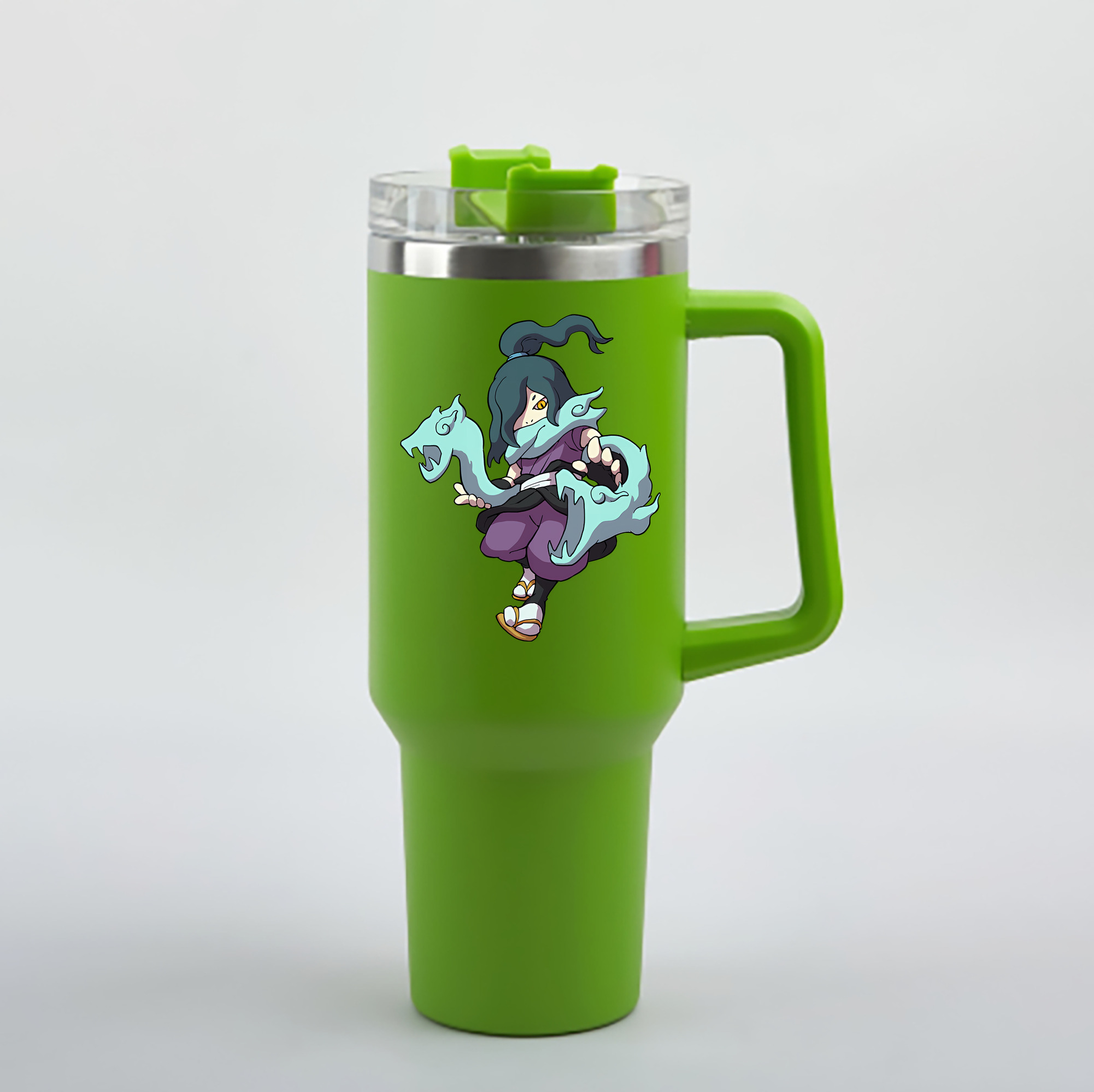 （画像用） 妖怪ウォッチ Yo-kai Watch 1200mL車用タンブラー - クリスタルステッカー（プラスチックストロー付き）